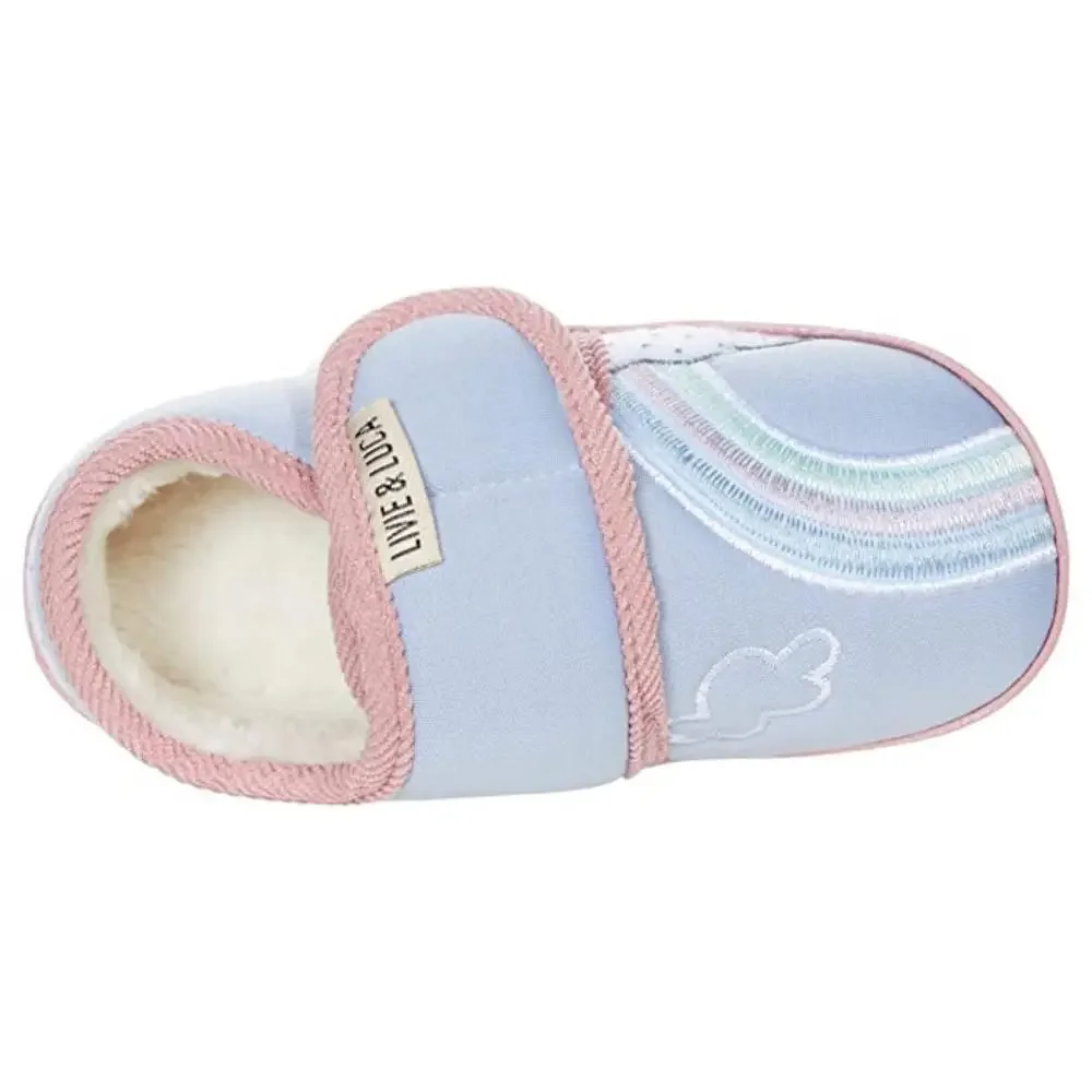 Livie & Luca Sky Toddler 10 Blue Rainbow Embroidered Adjustable Strap GAL1619